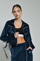 velvet zip-up (navy)