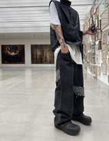 ウェーブワイドワイドブラックデニムパンツ/No.9609 wave widewide black denim PT