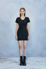 HIDE Lettuce Edge Cardigan Top (Black) (6570973233270)