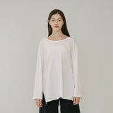 SIDE SLIT T-SHIRT (WHITE) (6645969518710)