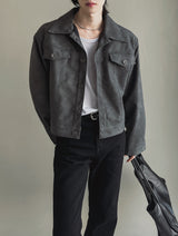 ボルダーレザークロップジャケット (2 color)