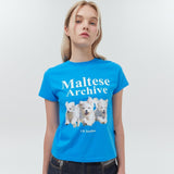 マルチーズアーカイブTシャツ/Maltese archive half sleeve tshirt women