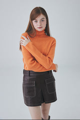 ホールガーメントカシミアタートルネックニット / Whole Garment Cashmere Turtleneck Knit [Orange]