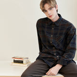 パデットネイビーチェックシャツ/Paded Navy Check Shirts S69 (6603998462070)