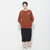 [UNISEX] LOVE RAGLAN KNIT, BRICK BROWN (6627120644214)