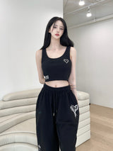 ハートスウェットパンツ/[High quality] 846. Heart sweat pt (2color)
