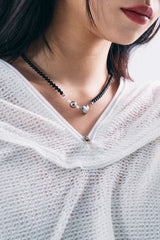 NO.435 [BLACK] HEART PEARL NECKLACE 