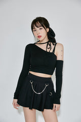ホルターアンフテッドクロップTシャツ / (9067) Halter Unfooted Crop Tee