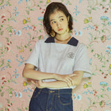ロゴ ステッチ カラー Tシャツ / [LINE] Logo Stitch Collar T-shirt