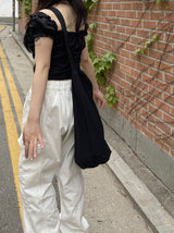 ステッチワイドコットンカーゴパンツ / Stitch Wide Cotton Cargo Pants