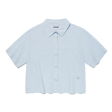 モノチェリークロップショートスリーブシャツ / MONO CHERRY CROP SHORT SLEEVE SHIRT [SKY]