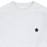 [UNISEX]Black odd flower embroidery sweatshirt
