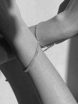 [92.5silver] フラワーチェーンブレスレット