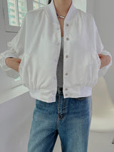 サテン ヴァーシティ ブルゾン / Satin varsity blouson (3color)