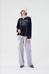 チェリーケーキグラフィックポイントスウェットシャツ／CHERRY CAKE GRAPHIC RIB POINT SWEATSHIRT [NAVY]