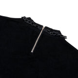 [UNISEX] Detachable Chain Terry T-Shirt (Black)