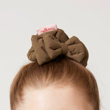 CUSHIONY RIBBON HAIR SCRUNCHY (BROWN)