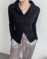 フローア スリムフィット カラー カーディガン/floa slim fit collar cardigan