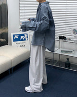 デニムオーバーサイズフィットシャツ/SI Denim Oversized Fit Shirt (2 colors)
