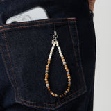 ミニブラウンミックスフォーンストラップキーリング / MINI BROWN MIXED PHONE STRAP KEY RING