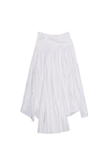 ASYMMETRIC SHIRRING SKIRT #WHITE