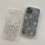 Lisianthus Drawing / jelly case iPhone Galaxy (6612301217910)