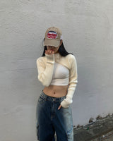 Crop hood knit