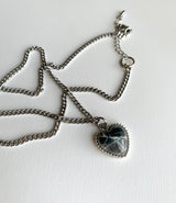 グレーマーブルハートネックレス / Gray marble heart necklace