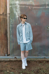 PIPING BLOUSON SET - PANTS (SKY BLUE)