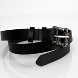 マテリアル カウハイド ベルト / [BLESSEDBULLET]Material II cowhide belt_dark silver