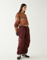 グラデーションクロップセーター/GRADATION CROP SWEATER BROWN ORANGE