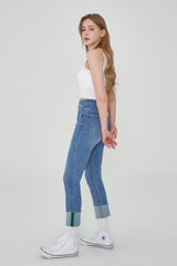 CLASS:y ストレートフィットロールアップハイスパンデックスジーンズ/CLASS:y STRAIGHT FIT ROLL UP HIGH SPANDEX JEAN [6865]