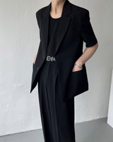 CR スローリネン半袖ジャケット / CR Slow Linen Half Sleeve Jacket (2 colors)
