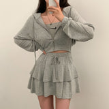 [Bellide made] skirt + hooded zip-up set