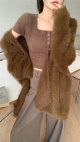 アンゴラカーディガン / brown angora cardigan
