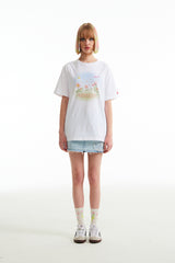 チェリープラネットポイントTシャツ／CHERRY PLANT POINT T-SHIRT [WHITE]