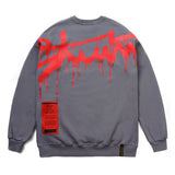 DRIP OVERSIZED HEAVY SWEAT CREWNECK PURPLE GRAY / BLACK (6609542545526)