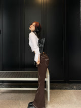 パイソンレザーベルトショルダーバッグ / Python leather belt shoulder bag
