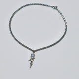 Toggle Bar Cubic Triangular Ball Choker Necklace