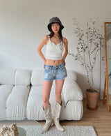 ローウェストショートデニム/no.730 Low Waist Denim Shorts