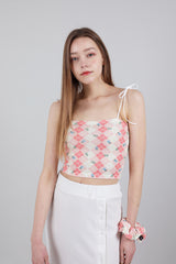 セット ハイティーンノースリーブクロップトップス&シュシュ / SET Highteen Sleeveless Crop Top Scrunchie Pink