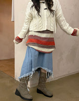 ビンテージジーンズダメージロングスカート / vintage jean damage long skirt
