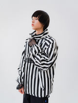 BSR2223FWJK008 STRIPE LOGO PADDING JUMPER WHITE BLACK