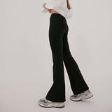 モヘアブーツカットバンディングパンツ/MOHAIR BOOTS CUT BANDING PANTS, BLACK