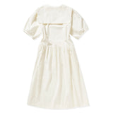 セーラーカラーロングドレス / SAILOR COLLAR LONG DRESS_WHITE