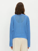 シアーリブニット / Sheer ribbed knit - Cerulean