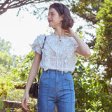 フリルウィングリボンブラウス / Frill Wing Ribbon Blouse (DOT)