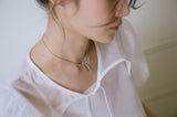 [MADE] Ribbon bold necklace (silver)