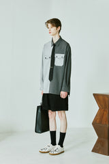 HALF & HALF SOLID POCKET SHIRT (6538810720374)