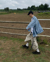 No.0344 washed denim over SHIRT